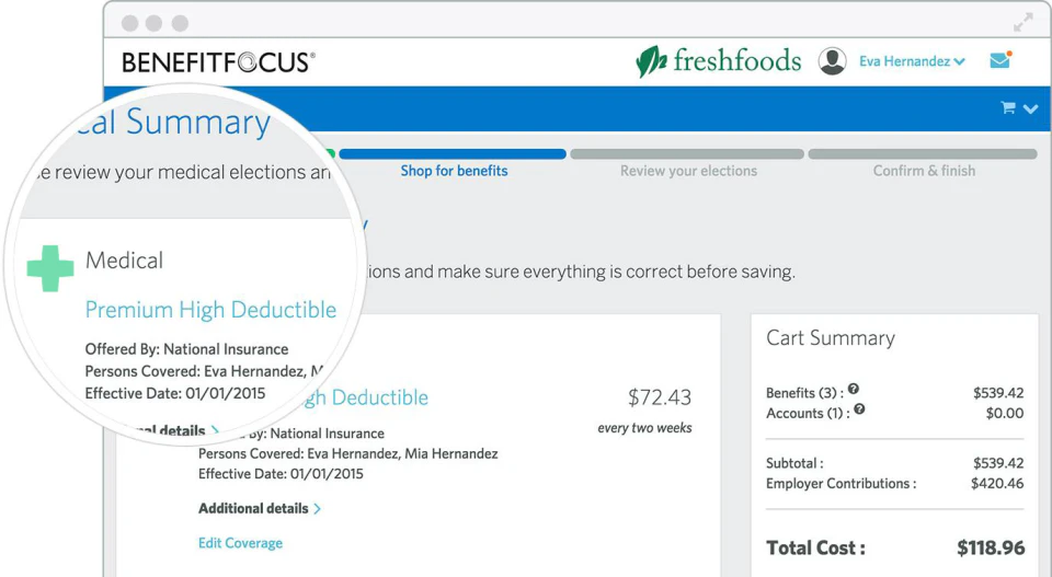 screenshot of Benefitfocus Platform